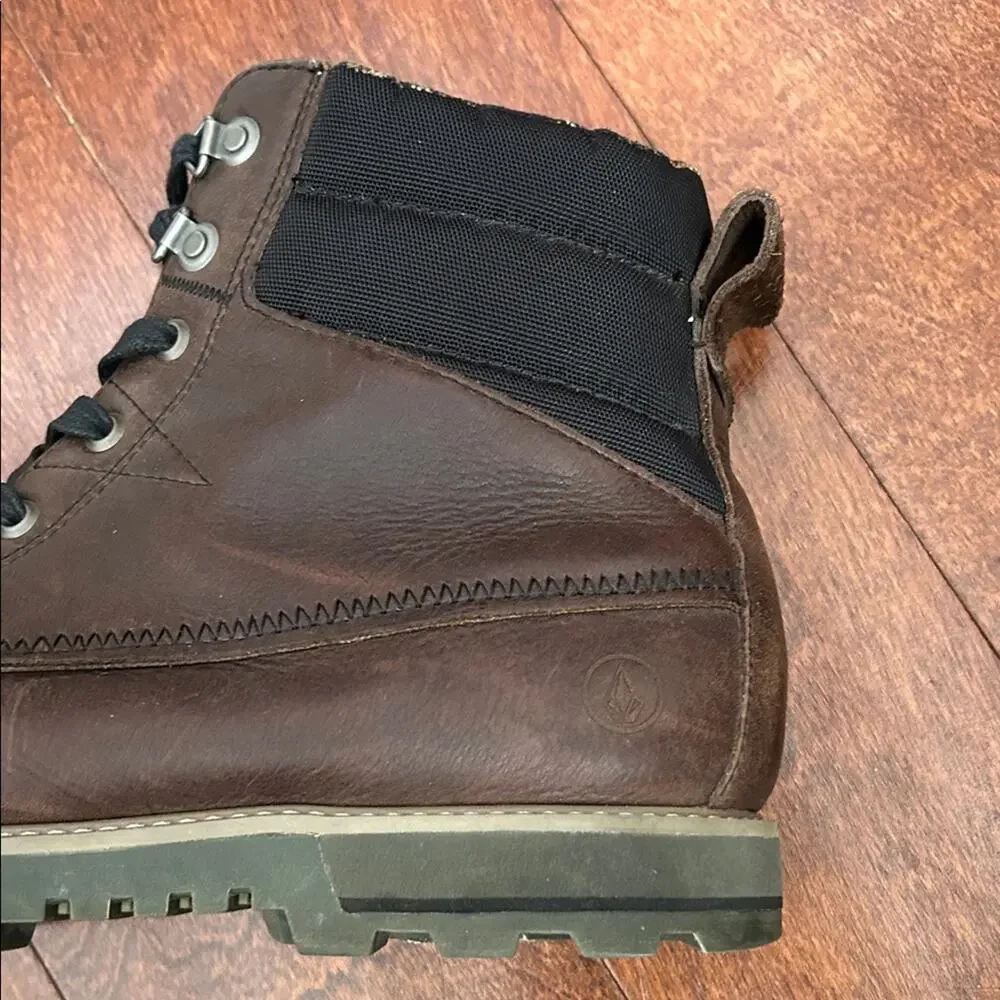 Volcom Sub Zero Men's Brown Leather Boots, Size 13